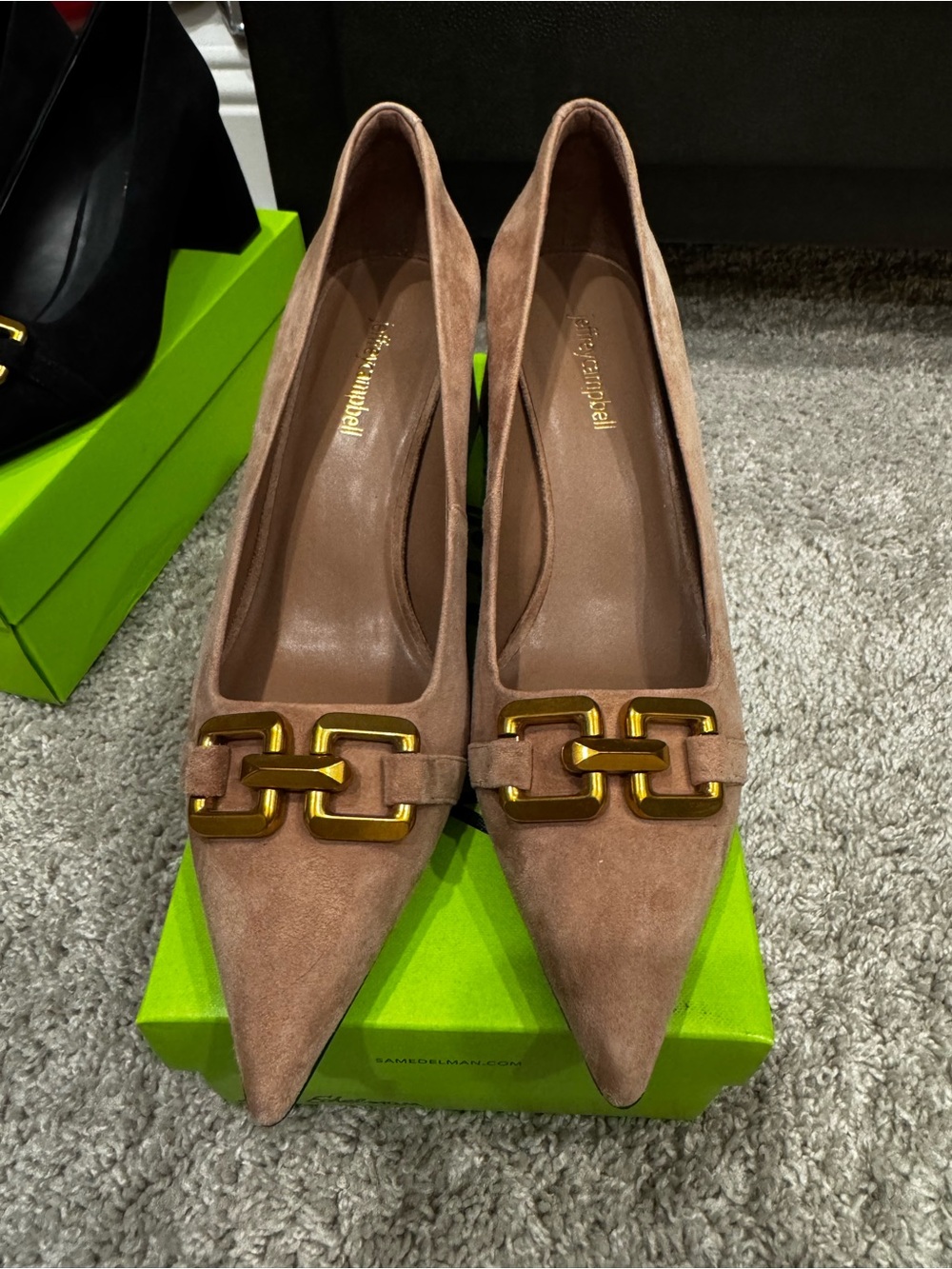 Jeffrey Campbell Anouk Pointed Toe Pump - Taupe suede